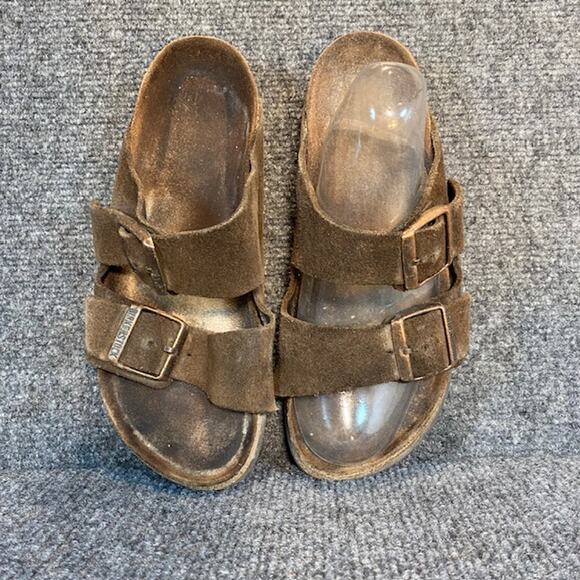 Birkenstock Arizona Suede Sandals Size 34 Brown Comfort Shoes Women 4 Kids 3-3.5 - Picture 3 of 7